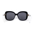 thumbnail image 2 of Womens Rhinestone Jewel Hinge Oversize Butterfly Designer Sunglasses Black White, 2 of 4