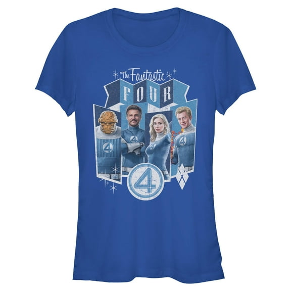 Juniors The Fantastic Four: First Steps Retro First Family Panels T Shirt