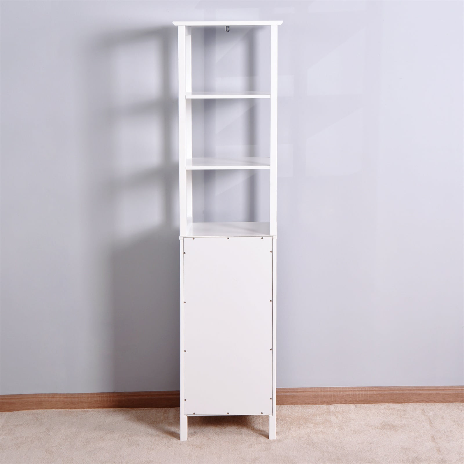Living Room Floor Cabinet with Adjustable Shelf, Bathroom Storage Cabinet with 3 Shelve Living Room Floor Cabinet with Adjustable Shelf, Bathroom Storage Cabinet with 3 Shelve