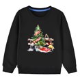 thumbnail image 4 of TFEOQRY Children Girls and Boys Christmas Sweatshirts Christmas Tree Printing Long Sleeve Hoodless Sweatshirt Black, 4 of 4