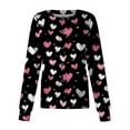 thumbnail image 2 of Lumtrix Valentine's Day Tops Women Plus Size Scrub Jackets Long Sleeve Heart Print Coat Button Down Nursing Uniform with Pockets Navy S, 2 of 4