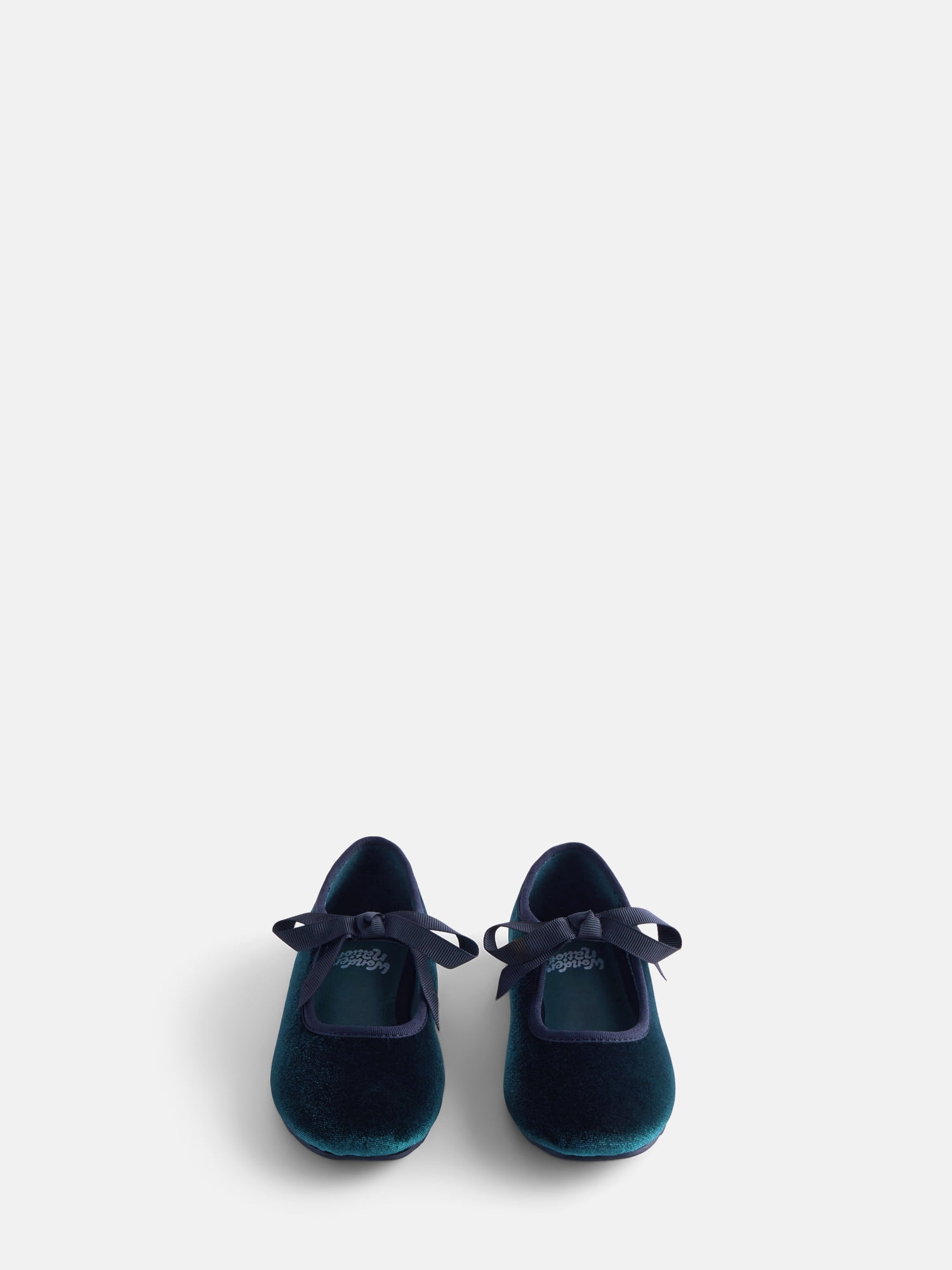 Wonder Nation Toddler Girls Velvet Bow Ballet Flats