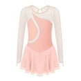 thumbnail image 4 of YONGHS Kids Girls Ice Figure Skating Dress Mesh Long Sleeves Tutu Skirted Leotard, 4 of 7