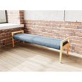 thumbnail image 3 of Pemberly Row Waiting Reception 3 Seat Bench Wood Frame in Blue, 3 of 5