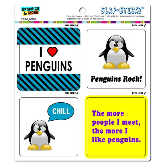 Penguins Funny Love SLAP-STICKZ(TM) Premium Sticker
