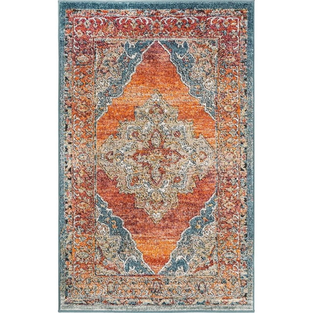 Unique Loom Isabella Intricate Design Rug 3' 3 x 5' 3 Rectangle Rust Red/Beige