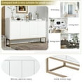 thumbnail image 6 of 47" Modern Storage Cabinet, Console Table Sideboard Buffet Cabinet with 4 Doors & Gold Metal Base, Entryway Cupboard Furniture, Laundry Room Cabinet for Living Room, Dining Room, Kitchen, White, 6 of 9