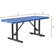 thumbnail image 5 of Global Industrial 6' Rectangular Expanded Metal Outdoor Table, Blue, 5 of 5