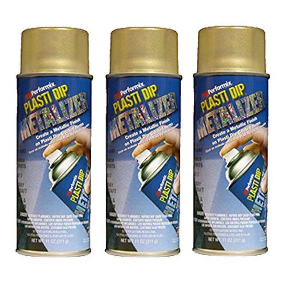 Plasti Dip Performix 3 pack Gold Metalizer Multi Purpose Rubber Coating Spray