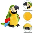 thumbnail image 2 of Juguete eléctrico de loro - Juguete parlante - Peluche - Con función de grabación y reproducción - Peluche para niños y niñas (verde), 2 of 5