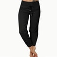 thumbnail image 2 of Diufon Plus Size Capris Pants for Women Solid Color Legging Pants High Waist Drawstring Pants, 2 of 7