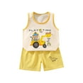 thumbnail image 2 of Robe à Manches Courtes, Shorts pour Bébé Garçon, Ensembles de Mode Décontractée pour Garçons avec Hauts à Manches Courtes, Col Rond, Boutons, Shorts Imprimés, 2 of 3