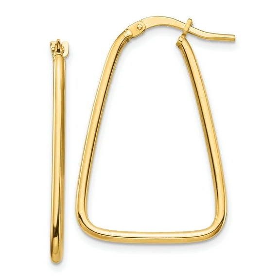 Primal Gold 14 Karat Yellow Gold 1.5mm Triangle Dangle Hoop Earrings
