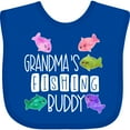 thumbnail image 3 of Inktastic Grandma's Fishing Buddy with Colorful Fish Boys or Girls Baby Bib, 3 of 4