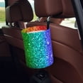 thumbnail image 5 of Wukai Glitter Rainbow Print Car Trash Can - Easy to Clean Hanging Garbage Bin - Removable Liner - Leak-Car Garbage Can - Waterproof Trash Can for Car and SUV, 5 of 7