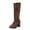 Coffee, variant on Knee High Boots Women Fashionable Casual Versatile Winter Suede Pointy Chunky Heel Solid Color High Boots Mid-Heel Knee-High Boots