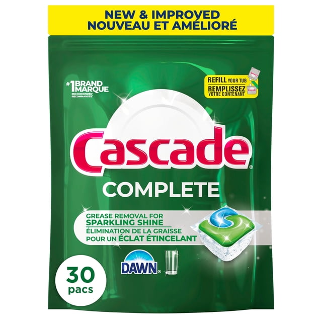 Cascade Complete Action Pacs, Dishwasher Detergent, Fresh, 30ct