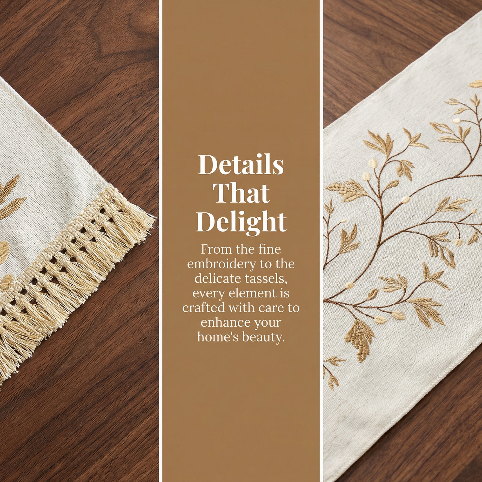 Unique Bargains Long Washable Floral Table Runner for Dining Decor Coffee 15.4"x94.5"