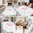 thumbnail image 5 of 5'x8' Area Rugs, Pink Flamingo Indoor Outdoor Area Rug for Living Room Bedroom, Tropical Botanical Summer Butterfly Flower Washable Bathroom Rugs Kitchen Floor Carpet Mats Home Decor Aesthetic, 5 of 8