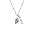 thumbnail image 2 of Delight Jewelry Silvertone Ballet Slippers Silvertone Be Strong and Courageous Bar Charm Necklace, 23", 2 of 4