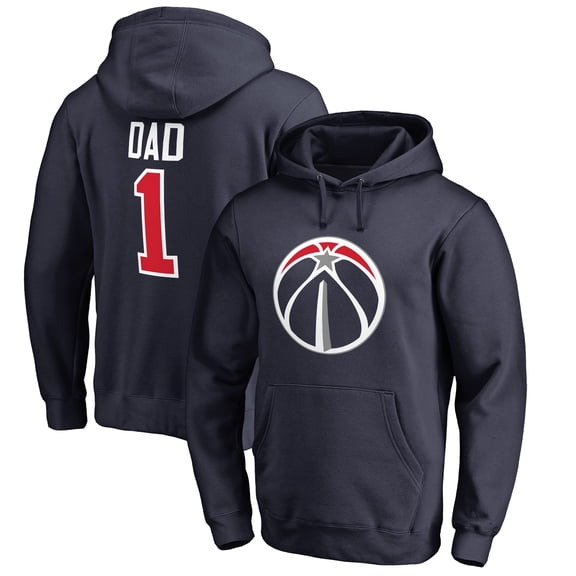 Men's Navy Washington Wizards #1 Dad Pullover Hoodie
