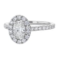thumbnail image 4 of 14K White Gold 1-1/3 cttw. Certified Diamonds Oval-cut Halo Engagement Ring by Hollywood Hills Jewelers, 4 of 6