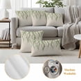 thumbnail image 5 of Green Eucalyptus Leaves Outdoor Pillow Covers 20x20 Set of 2,Waterproof Patio Throw Pillowcase Protectors,Rustic Weep Botanical Leaf Beige Decorative Pillow Shams Cushion Covers for Seat Bed Couch, 5 of 8