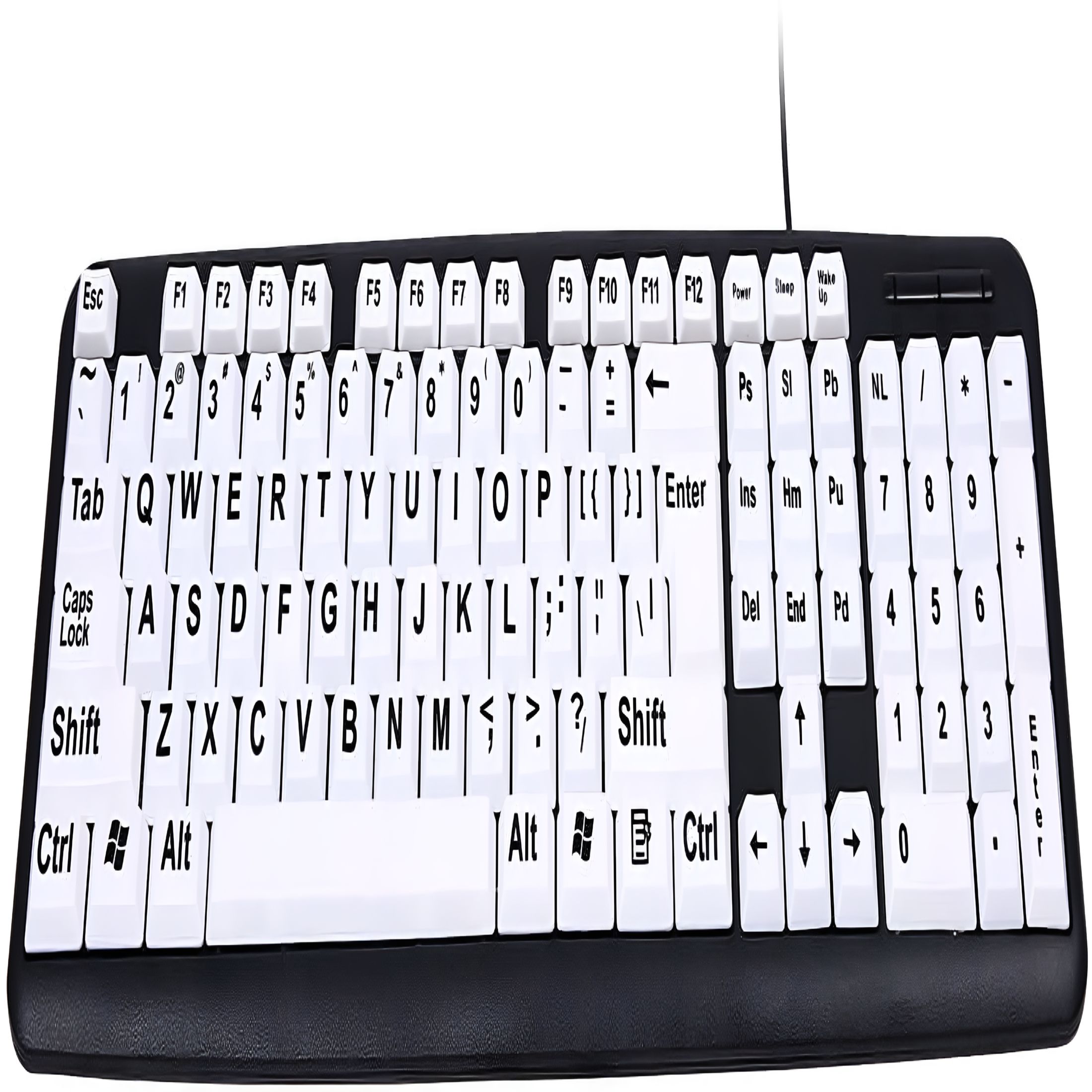 GJX 2026 New Large Print Wired Keyboard-Enhanced Visibility for Low Vision Individuals for Office,Home,Typing,Study,Computer Use