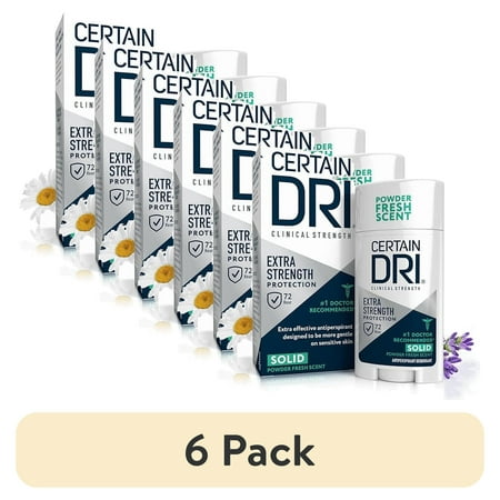 (6 pack) Certain Dri Extra Strength Clinical Antiperspirant, Sweat & Odor Control 1.7oz