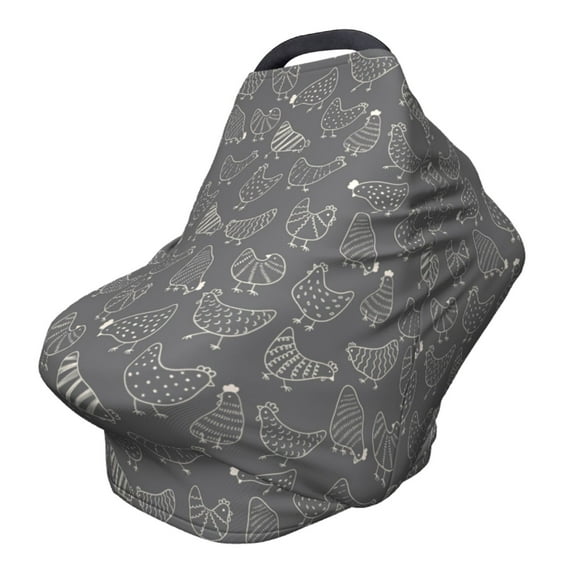 Fotbe Funny Chicken Pattern Car Seat Covers for Babies, Nursing Breastfeeding Cover Carseat Canopy, Soft Stretchy Carrier Cover