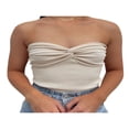 thumbnail image 1 of Femmes Torsadées devant Tricot Tube Top Sans Manches Bustier Corset Top Club Streetwear, 1 of 6