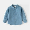 thumbnail image 2 of Boys Girls Denim Shirt ,Toddler Baby Fashion Button Down Shirt ,Long Sleeve Lightweight Shirt Tops Blouse 12 Months-18 Months, 2 of 4