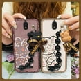 thumbnail image 2 of LYM-Phone Case For BLU View2/B130DL, Black pearl pendant Dirt-resistant silicone Waterproof Back Cover Skin-friendly feel Cartoon Bear bracelet protective case Anti-knock soft case cute, 2 of 9