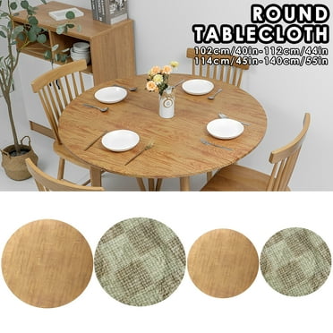 Rzvnmko Round Table Cover with Elastic Edge PVC Table Cloth Vinyl Tablecloth Waterproof Oil Proof Wipe Clean Table Cover for Indoor and Outdoor 40"-44"and45"-56"