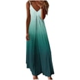 thumbnail image 2 of Liquidation d'Été 2025! Robe pour Femmes Grande Taille, Liquidation de Robes d'Été pour Femmes, Robe d'Été Décontractée pour Femmes à Plis Imprimée Camis Sans Manches à Col en V, 2 of 5