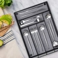 thumbnail image 2 of shiyou-Silverware Drawer Organizer, Mesh Cutlery Tray for Kitchen Utensil, 6-Compartments Metal Multi-Purpose Flatware Organizer, 2 of 4