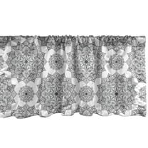 Ambesonne Black Window Valance, Eastern Mosaic Patterns, 54" X 18", Black