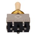 thumbnail image 2 of Interruptor de palanca dorado de caja de 3 vías con glaseado para guitarra eléctrica perfke Interruptor de palanca de caja dorada de 3 vías con tapa color crema para guitarra eléctrica, 2 of 8