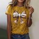 thumbnail image 5 of Blusas de Manga Corta para las Mujeres, Moda Impresa Cuello Redondo Camiseta Superior, Ligero Poliéster Casual, 5 of 5