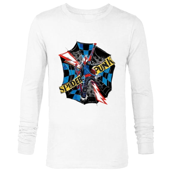 Marvel Spider-Man: Across the Spider-Verse Spider-Punk Web - Long Sleeve T-Shirt for Men - Customized-White