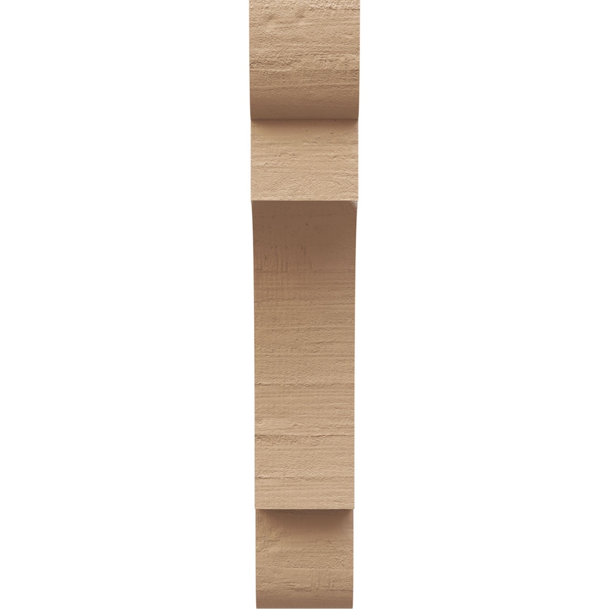 3"W x 6"D x 18"H Thin New Brighton Rough Cedar Woodgrain TimberThane Corbel, Primed Tan