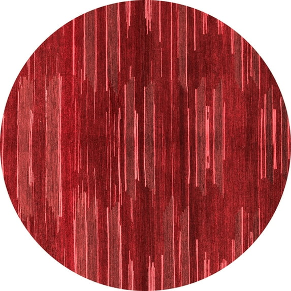 Ahgly Company Indoor Round Abstract Red Modern Area Rugs, 8' Round