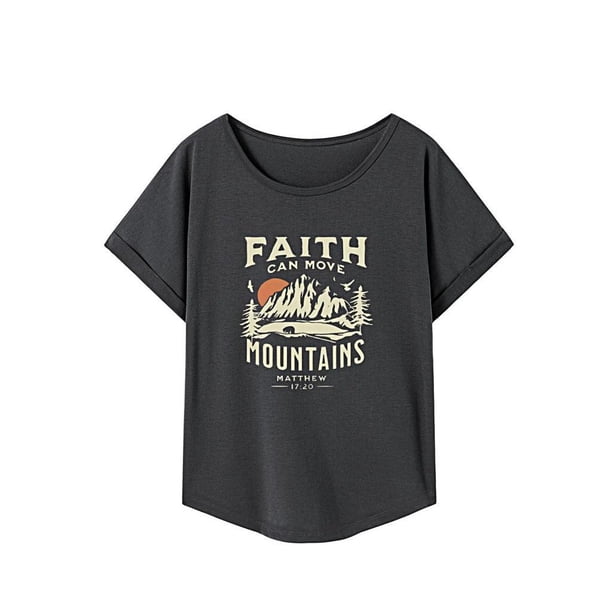 Camiseta básica para mujer con cuello redondo suave para caminar, trabajo, mochilero, camping M