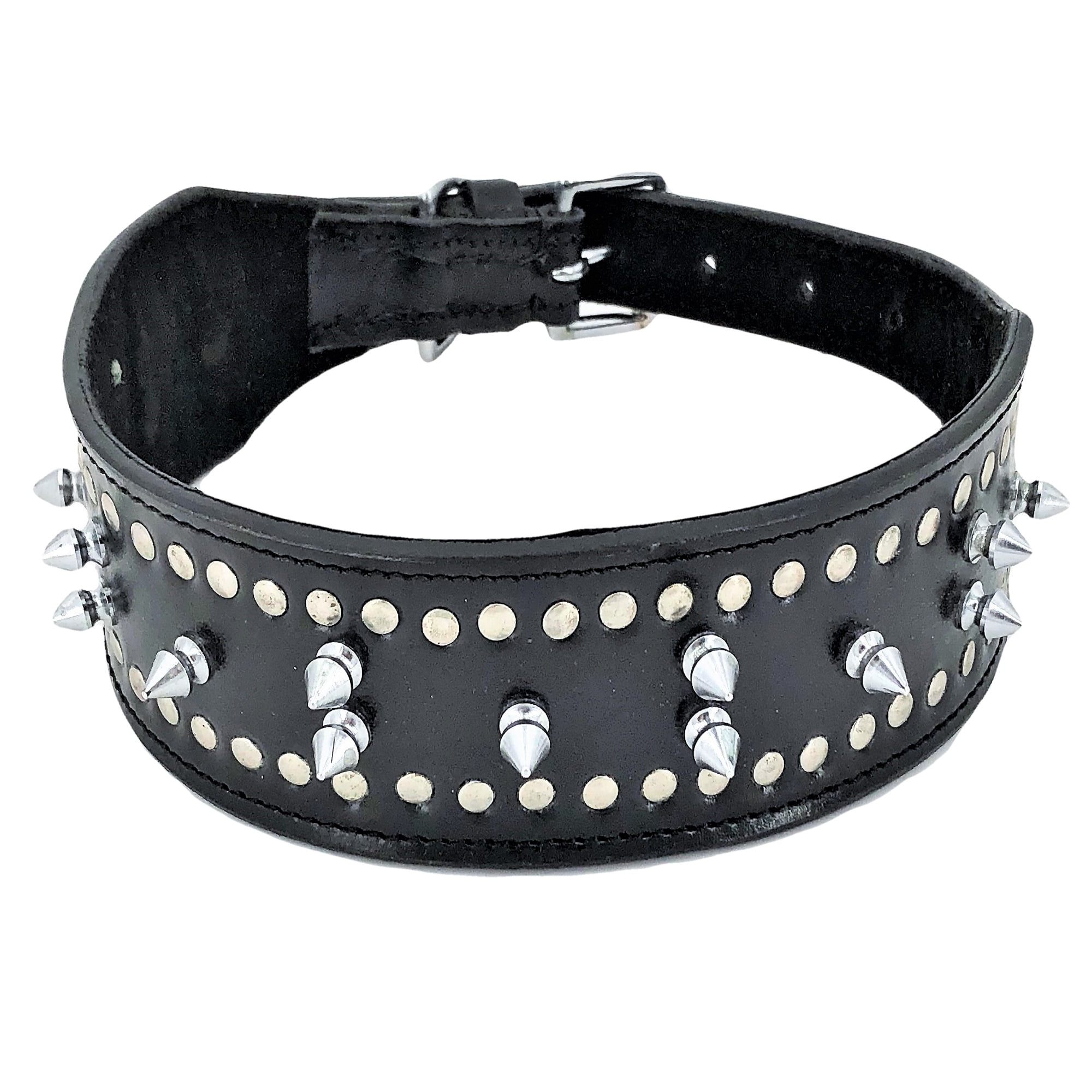 Genuine Real LEATHER Dog Collar Rivet Studded Spike for Medium and ...