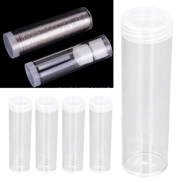 Tomo de Moneda de Moneda Transparente Redondo Tomos de Almacenamiento de Monedas de PlásTiCo Con Esponja de COJÍN PARA UNA RECOLECCIÓN DE MONEDAS DE 25 MM / 0.98 PULGADAS