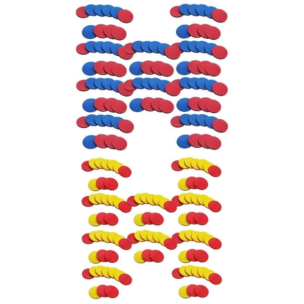 Contadores de aprendizaje de 1 pulgada, 200 Uds., discos de conteo de fichas para niños, juegos de de Casino de matemáticas tempranas, discos en blanco, marcadores, fichas Azul amarillo Sunnimix contar fichas