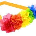 thumbnail image 5 of JDEFEG Stretchy Baby Headbands Rainbow Flower Headband Kids Baby Girls Rainbow Floral Hair Band Flower Headwear Oversized Bows Baby Girls Yellow One Size, 5 of 8