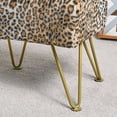 thumbnail image 3 of Home Soft Things Faux Fur Ottoman- Leopard - Gold Leg - 19x13x17", 3 of 5