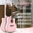 thumbnail image 4 of Glarry 41in Beginner Cutaway Acoustic Guitar Starter Kit with Bag, Tuner, Extra Strings, Pink, 4 of 18