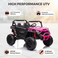 thumbnail image 3 of Ambifirner 24V 2 Seater Ride on Car Electric UTV W/Parents Remote Control,Four-Wheel Suspension,LED Lights,Portable Handle with USB,MP3,Music,Bluetooth, Power Displar, 3 of 7